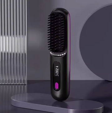 Black - Cordless Hair Straightening Brush